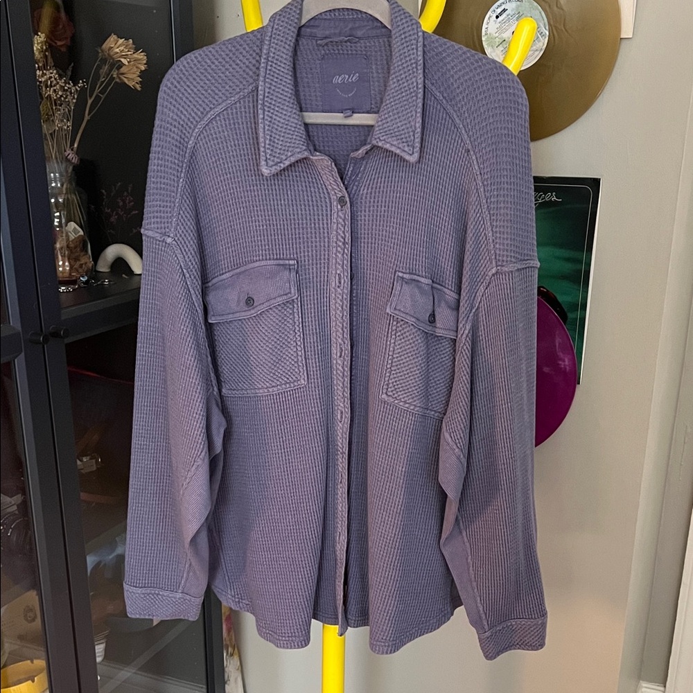Aerie Lavender Waffle Knit Shirt